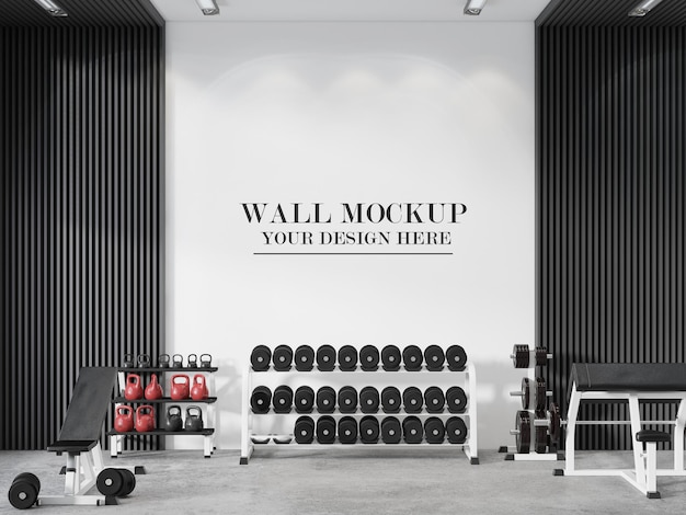 PSD gym room wall mockup