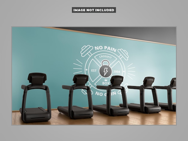 PSD gym wall mockup and belt