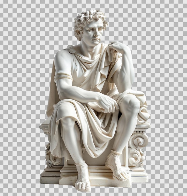 PSD gypsum statue statue plaster copy on isolated transparent background