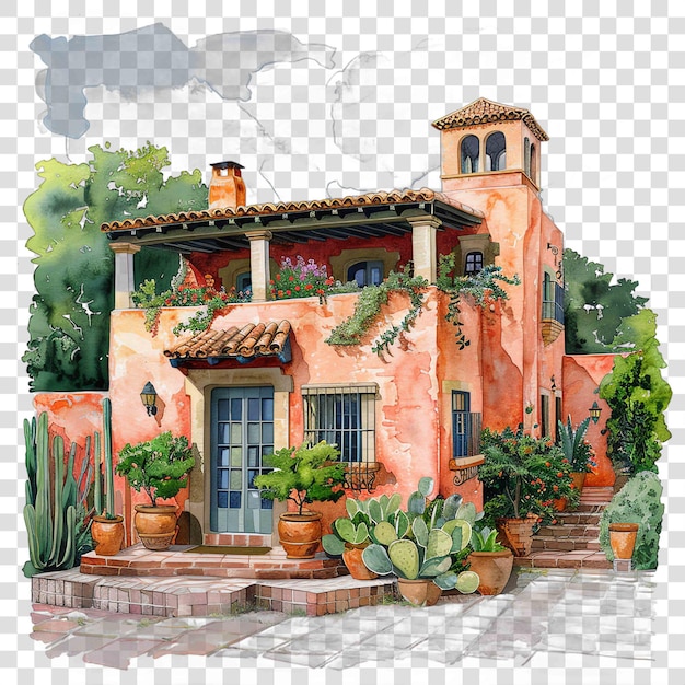 Hacienda mexican illustration