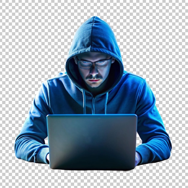 Hacker using laptop