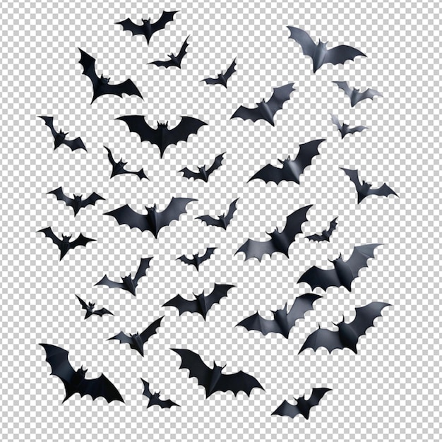 PSD halloween bats flaying on transperent background