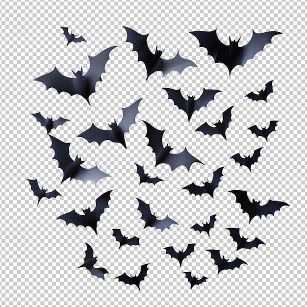 PSD halloween bats flaying on transperent background