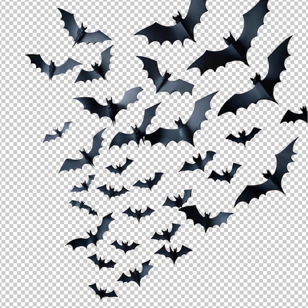 PSD halloween bats flaying on transperent background