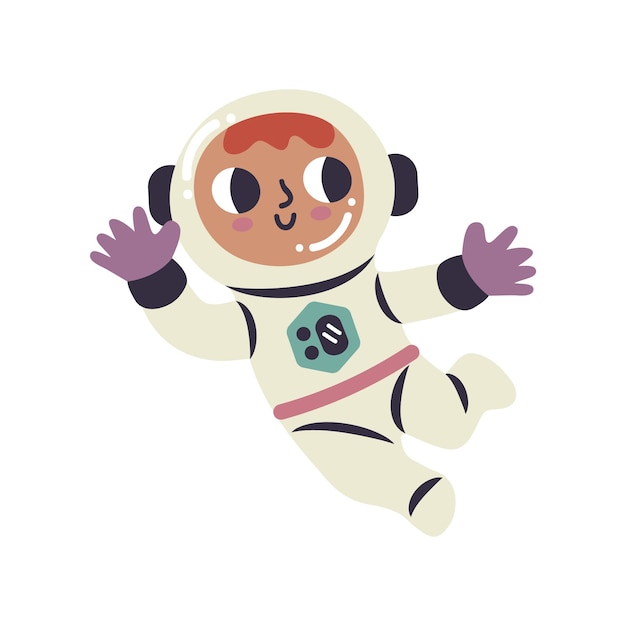 Hand drawn astronaut isolated