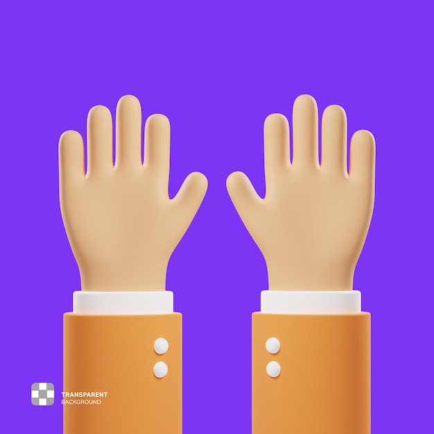 PSD hand gesture 3d icon