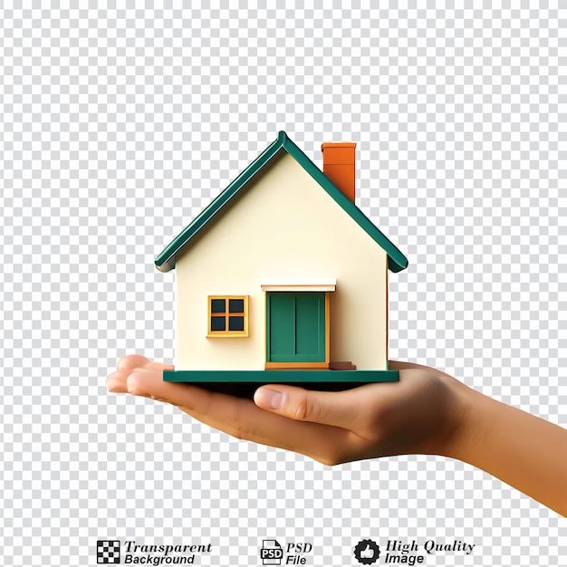 hand holding a house isolated on transparent background