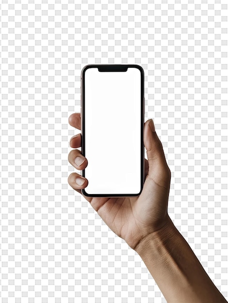 a hand holding a phone with a white screen that says phone on it