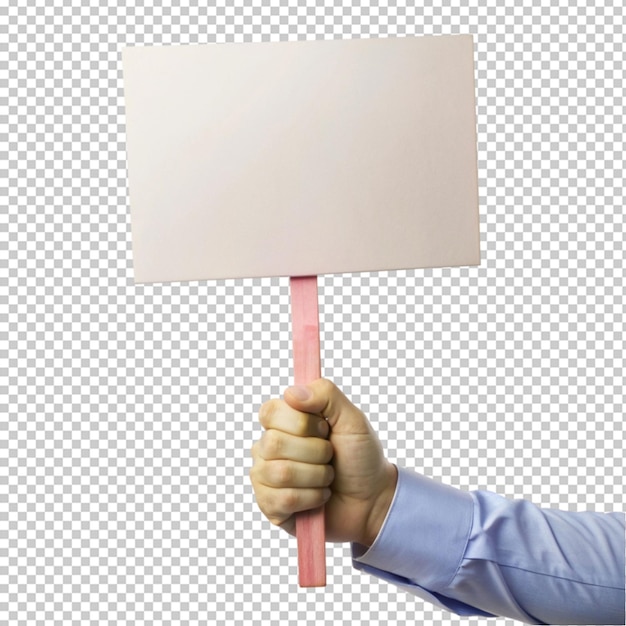 PSD hand holding placard isolated