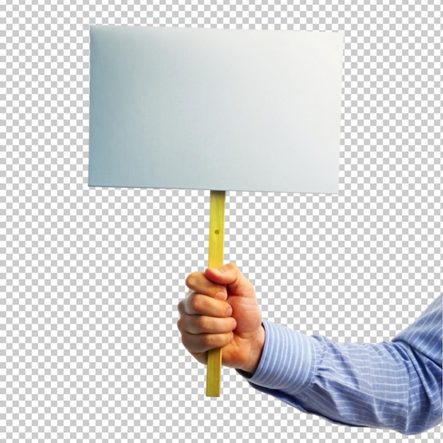 PSD hand holding placard isolated