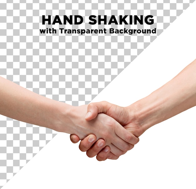 PSD hand shaking with transparent background