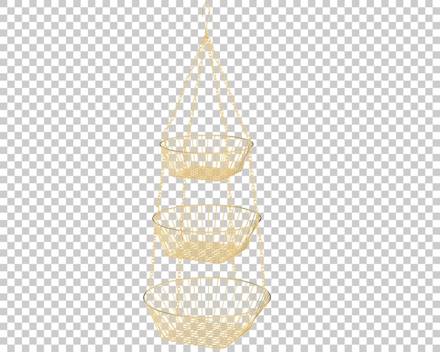 Hanging rack display on transparent background 3d rendering illustration