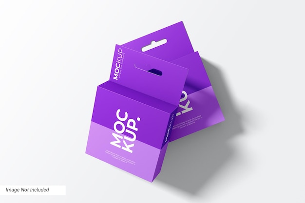 PSD hanging square box mockup