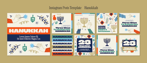 PSD hanukkah celebration  instagram posts