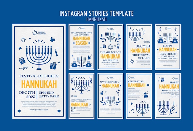 PSD hanukkah celebration  instagram stories