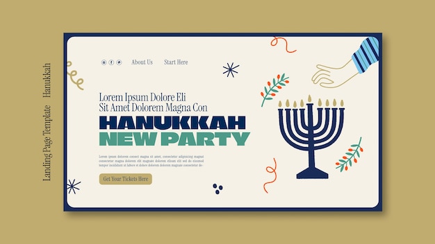 PSD hanukkah celebration landing page template