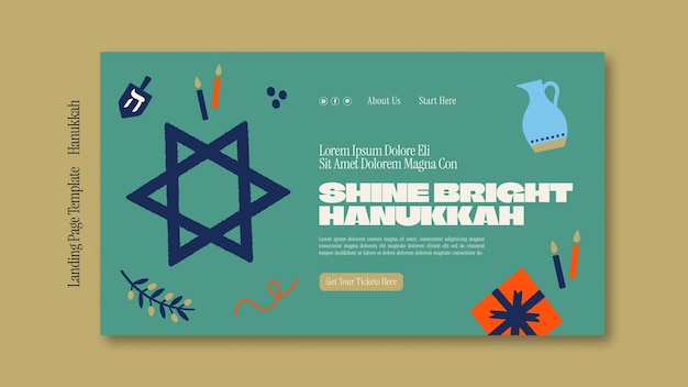 PSD hanukkah celebration landing page template