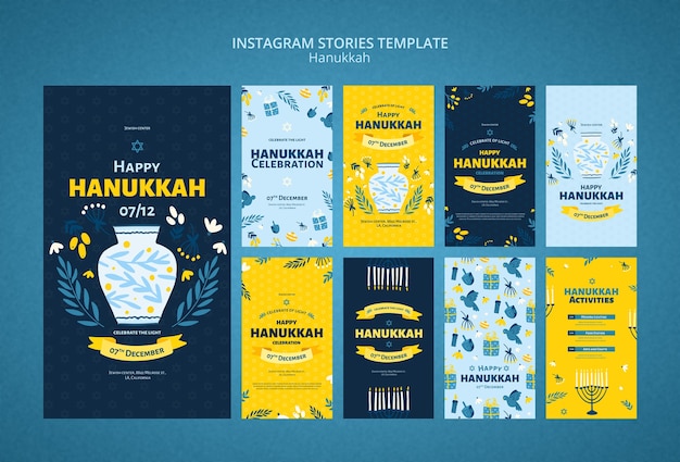 PSD hanukkah template design