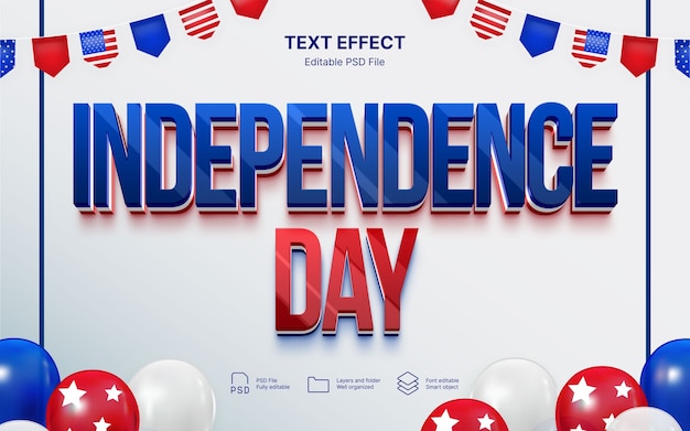 Happy 4th july text effect