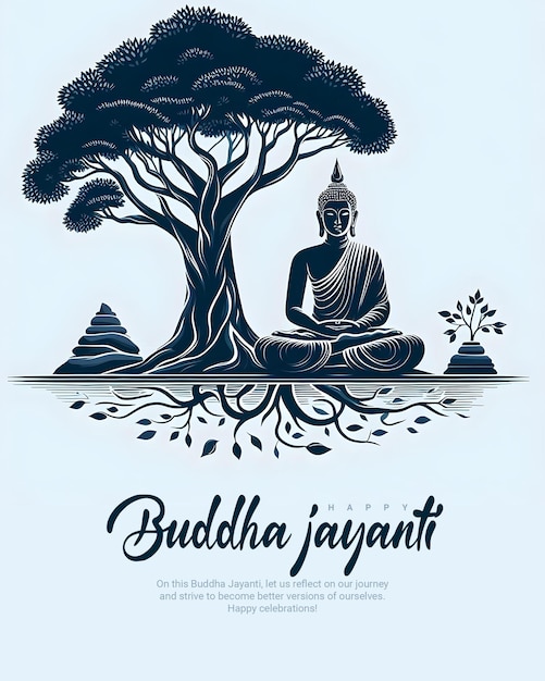 PSD happy buddha jayanti and happy vesak day social media instagram template