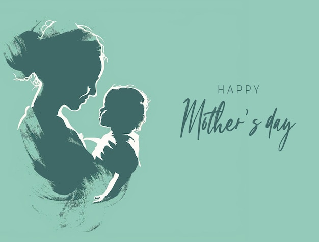 Happy mothers day greeting card design PSD template