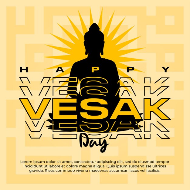 PSD happy vesak day streetwear design