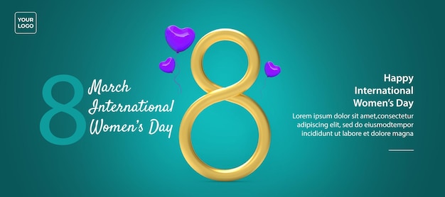 Happy Women's Day best 3d shape v10