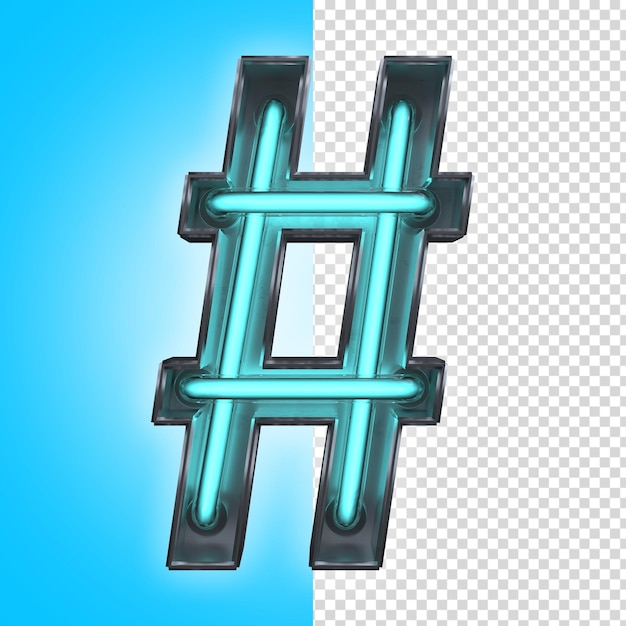 Hashtag 3D Neon