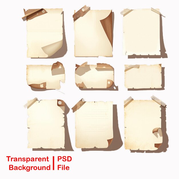 PSD hd quality paper sticker elements