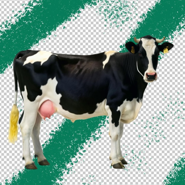 Head of a cow isolated on a transparent background Farm animal