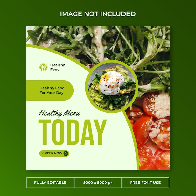 Healthy food instagram post social media template