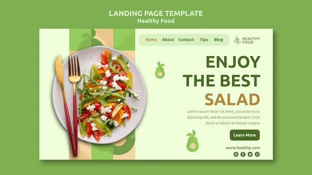 Healthy food landing page