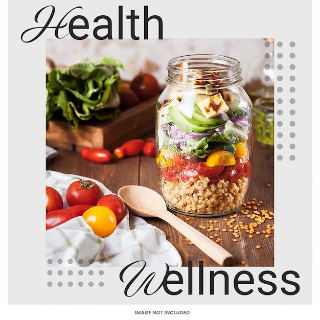 PSD healthy life instagram post design template psd