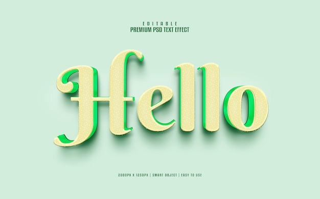 PSD hello editable premium psd text effect