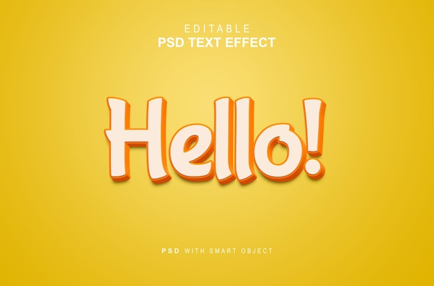 PSD hello text effect