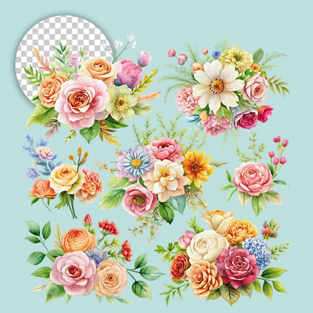 PSD high angle beautiful boho flowers