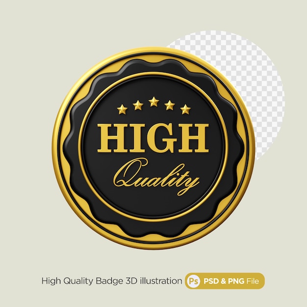 PSD high quality badge 3d illustration