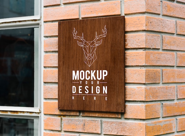 PSD hipster shop sign mockup with an elk motif