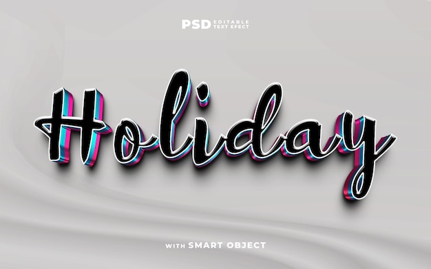 holiday 3d text effect