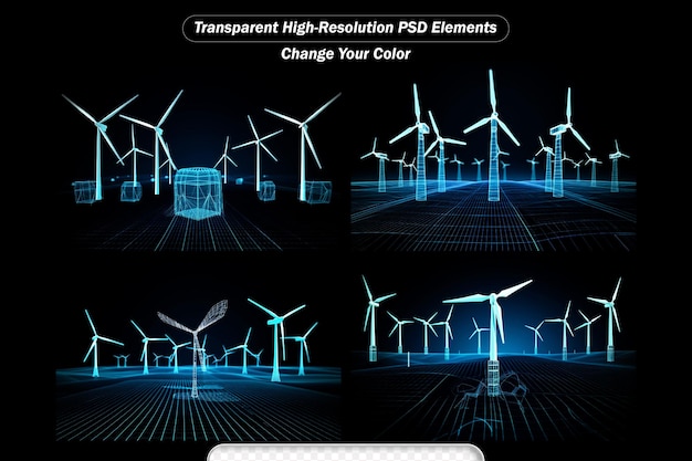 PSD hologram windturbine groen energie concept