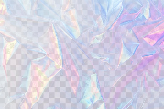 PSD holographic iridescent crumpled foil png texture overlay transparent background