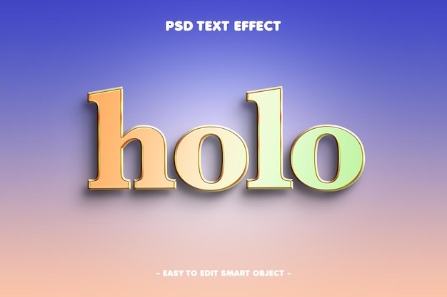 PSD holographic style text effect