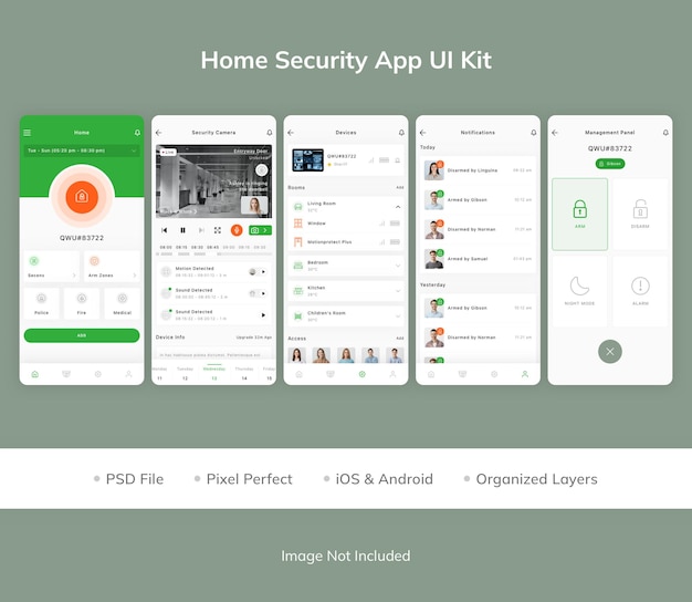 Home Security App UI Kit