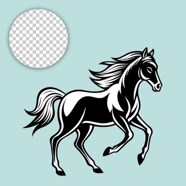 PSD horse galloping on a beach vector silhouette illustration on transparent background