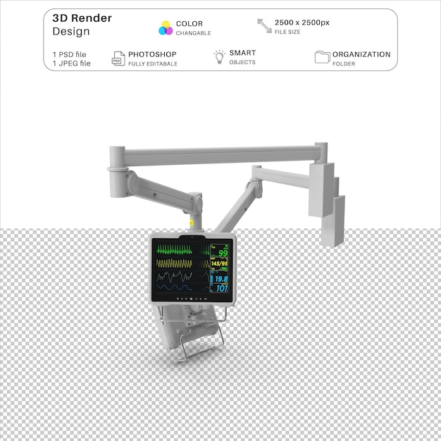 PSD hospital monitor 3d modeling psd file