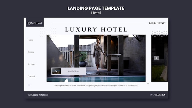 ホテルのランディングページのデザインテンプレート