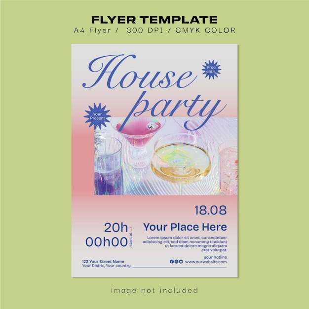 PSD house party flyer