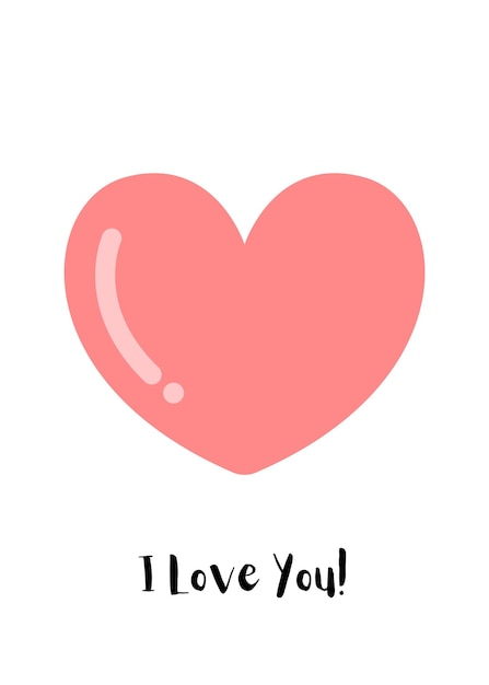 PSD i love you card design cute heart