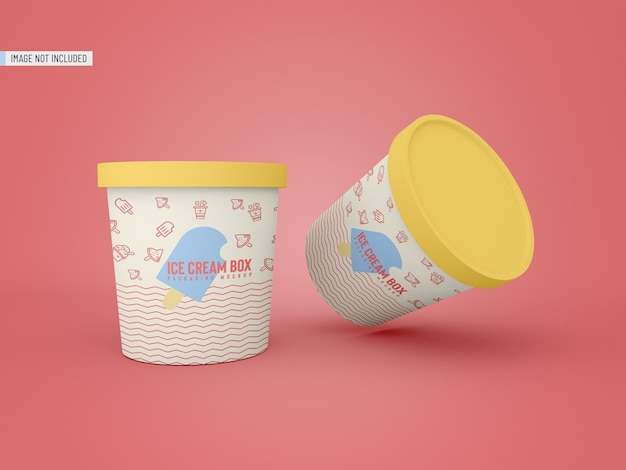 Ice cream jar packaging mockup