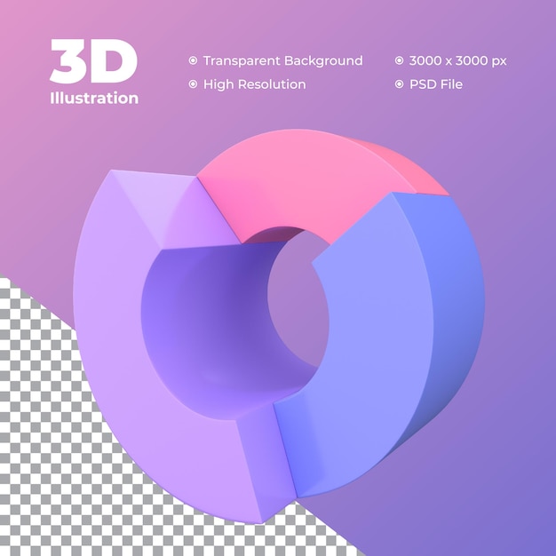 PSD illustratie 3d-cirkeldiagram